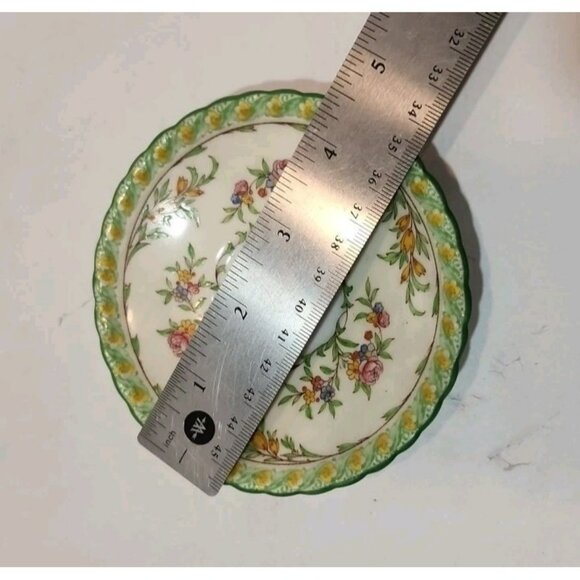 Vintage Mintons Bone China Green Floral Demitasse Teacup And Saucer - Picture 13 of 14